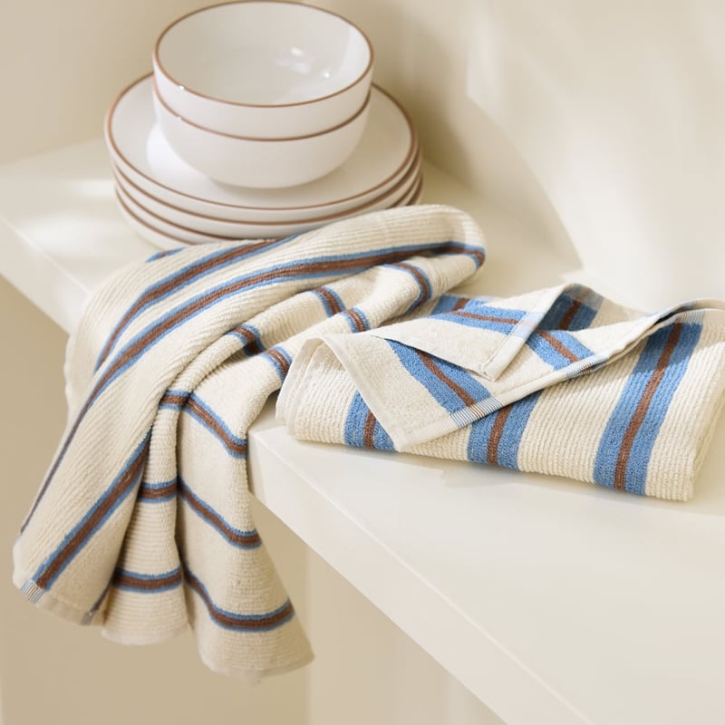 Frankie Blue & Brown Tea Towel Pack of 2