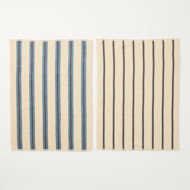 Frankie Blue & Brown Tea Towel Pack of 2