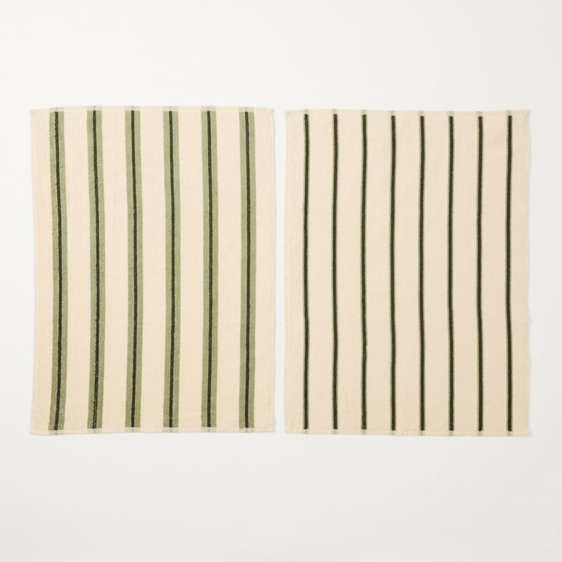 Frankie Dark Green & Light Green Tea Towel Pack of 2