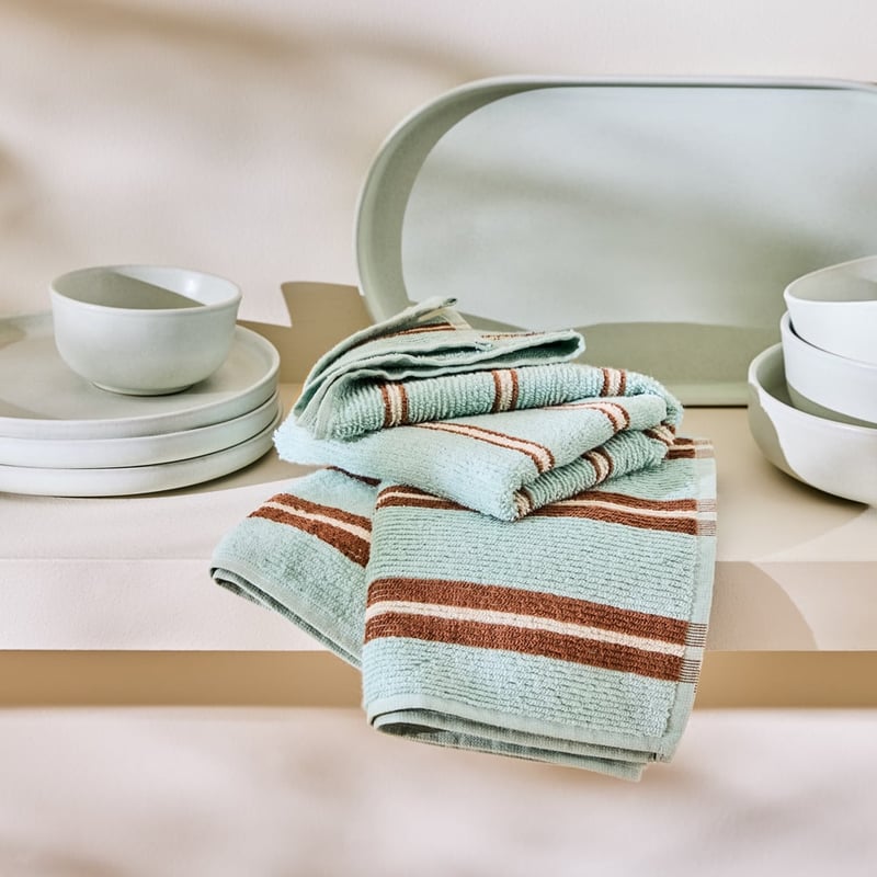 Frankie Mint & Brown Tea Towels Pack of 2
