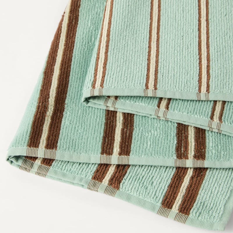 Frankie Mint & Brown Tea Towels Pack of 2