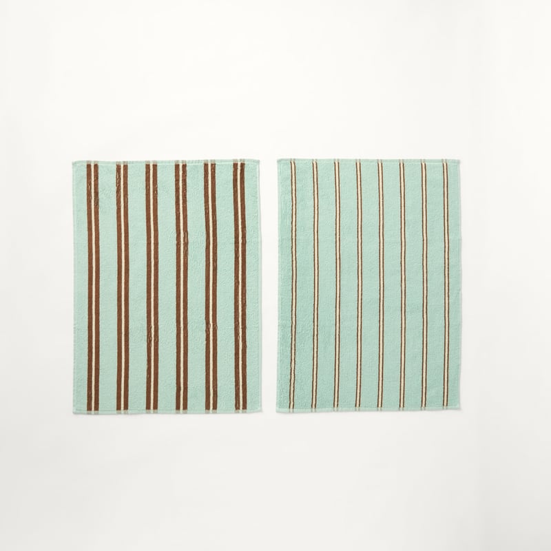 Frankie Mint & Brown Tea Towels Pack of 2