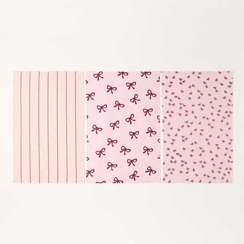 Mina Bows Blush & Merlot Tea Towel Pack of 3