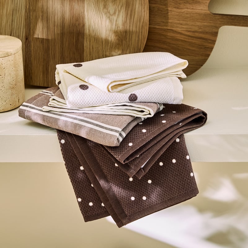 Mina Spots Truffle & Cream Tea Towel Pack of 3