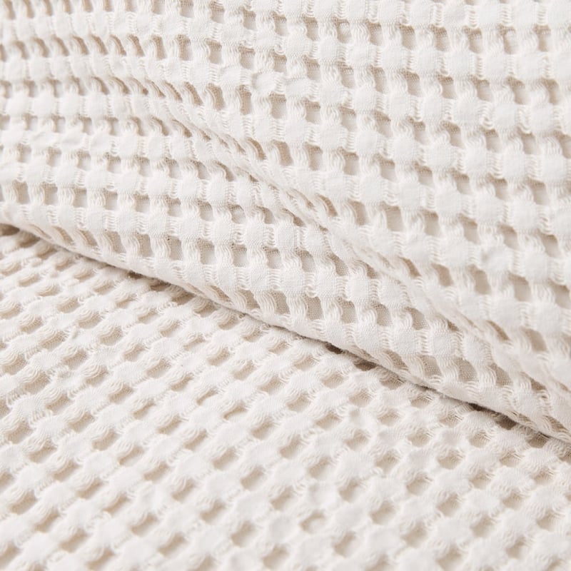European Turkish Cotton Natural Waffle Washed Blanket