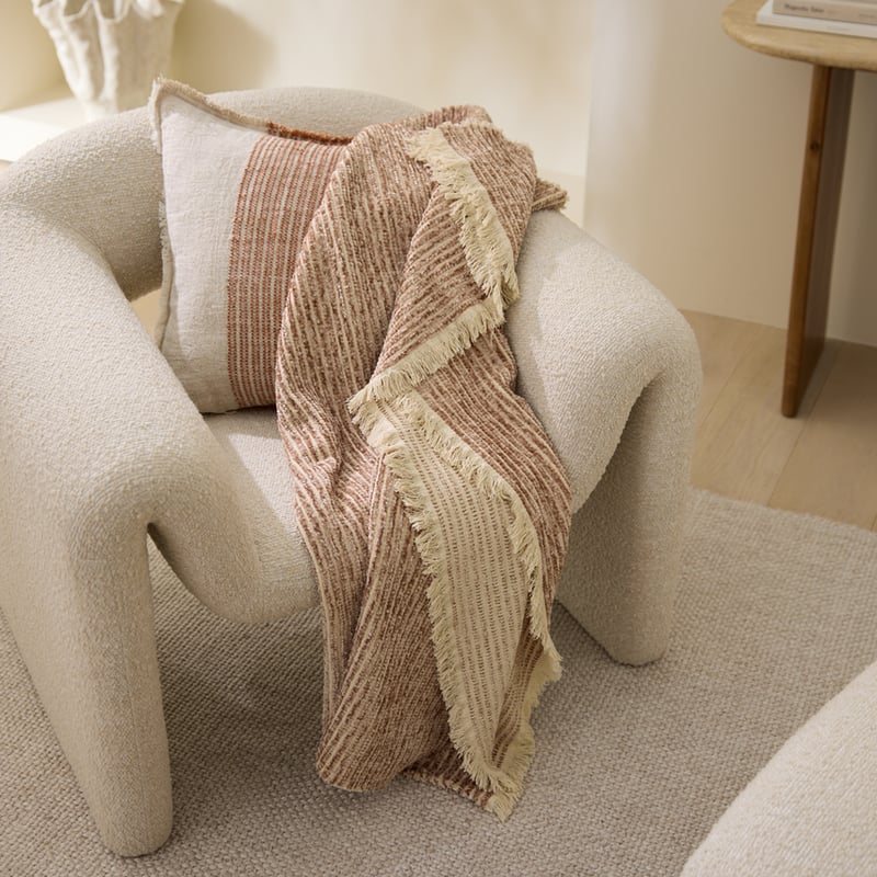 Miles Chenille Hazelnut Throw