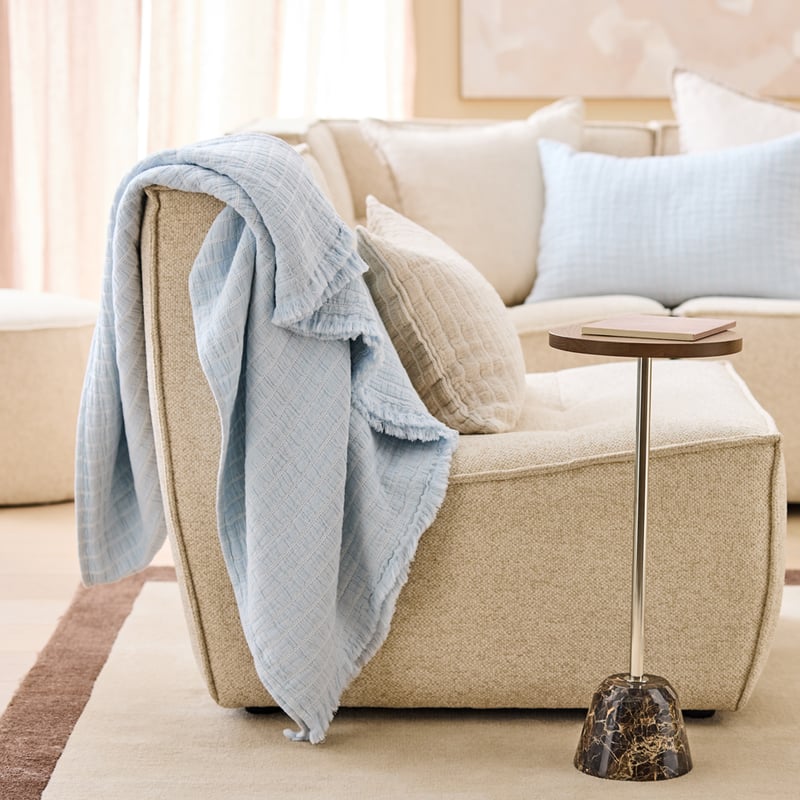 European Migsa Blue & White Throw
