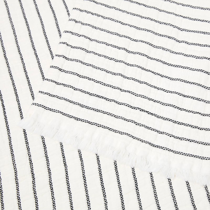 European Migsa White & Black Throw