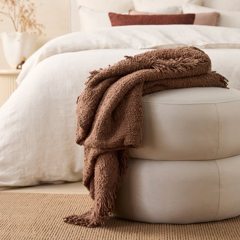 Leiden Chocolate Boucle Throw