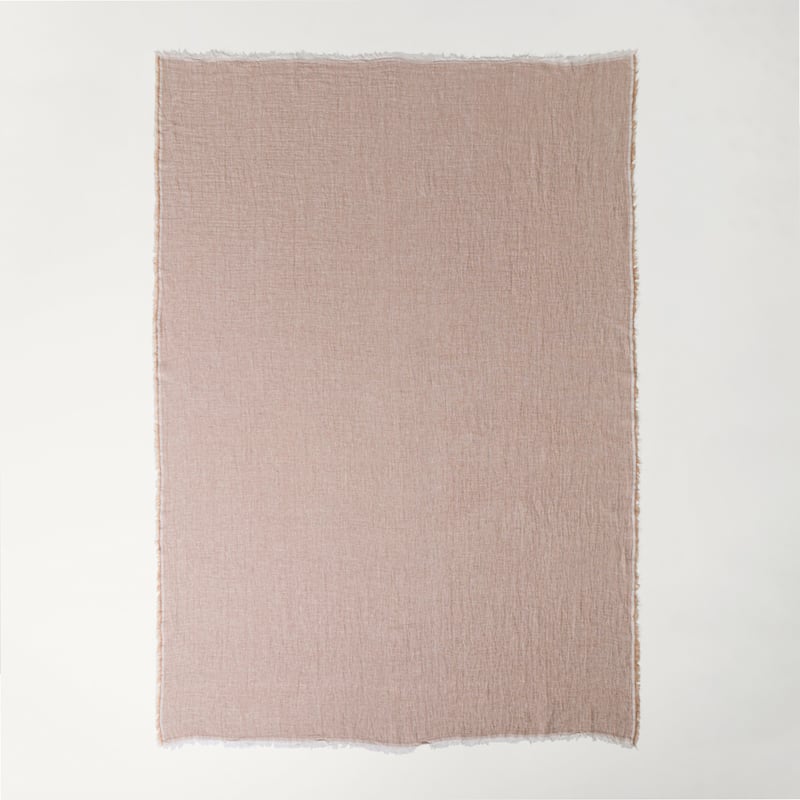 Belgian Vintage Wash Linen Marle Hazelnut Throw