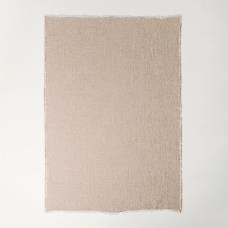 Belgian Vintage Wash Linen Marle Hazelnut Throw