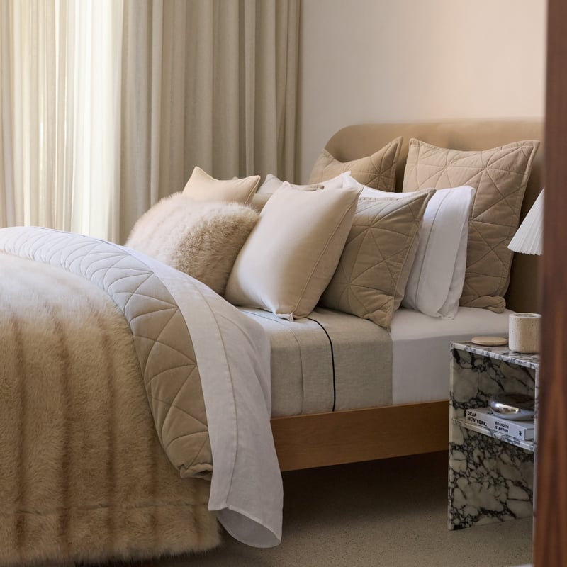 Lucerne Pebble Recycled Fur Blanket