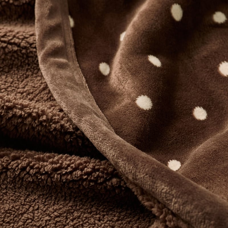 Sherpa Chocolate Polka Dot Throw