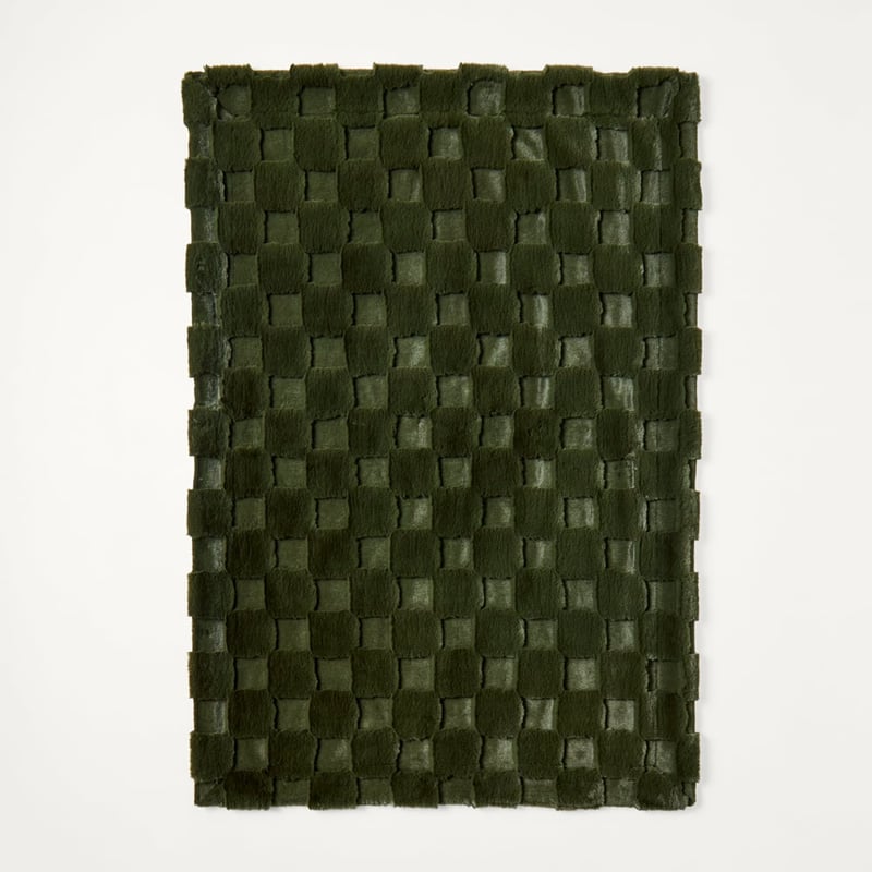 Clea Ivy Check Recycled Fur Throw