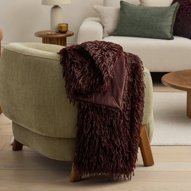 Moritz Chocolate Recycled Fur Throw
