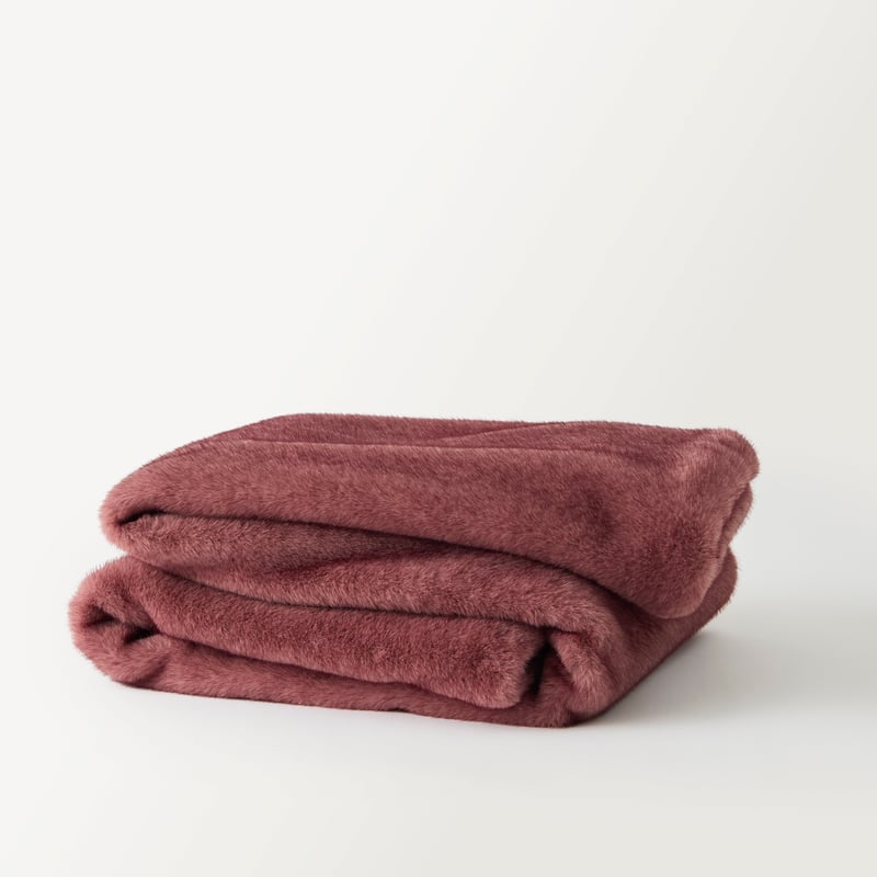 Zurich Mulberry Recycled Fur Throw
