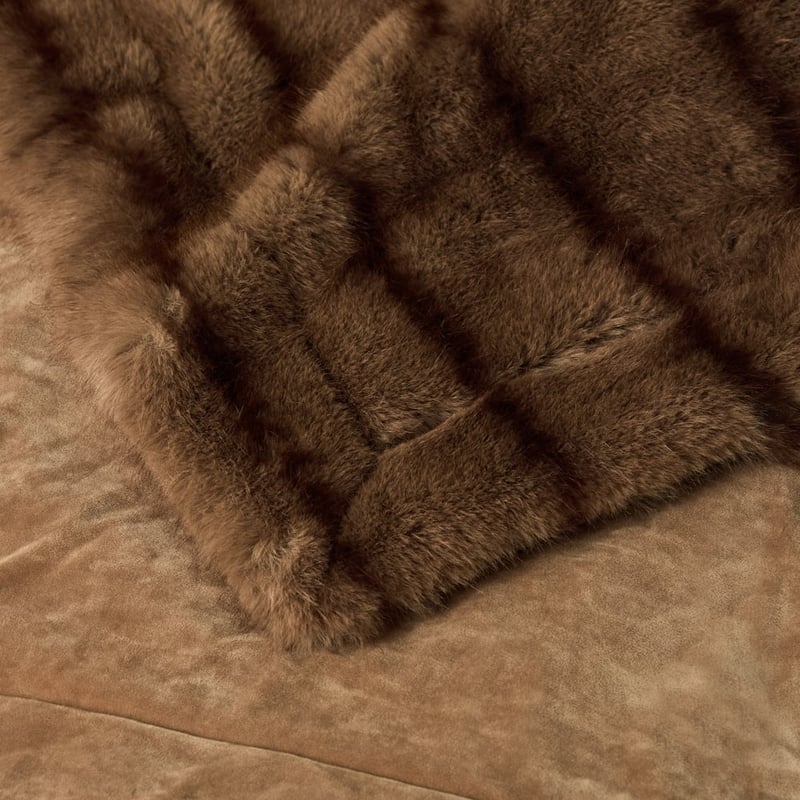 Lucerne Mocha Recycled Fur Throw
