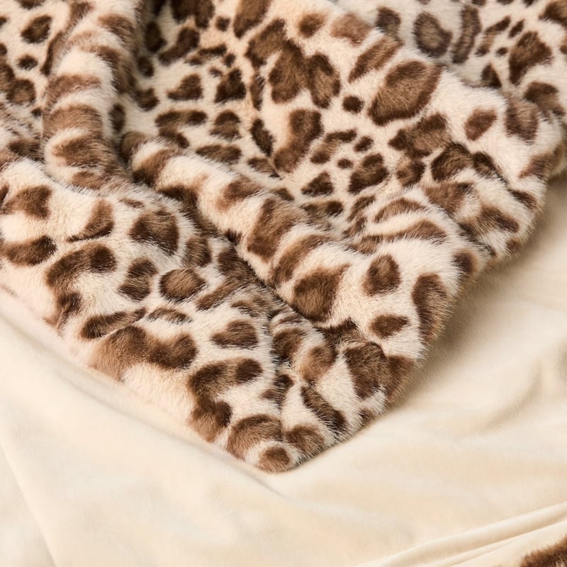 Leopard Natural Recycled Fur Throw