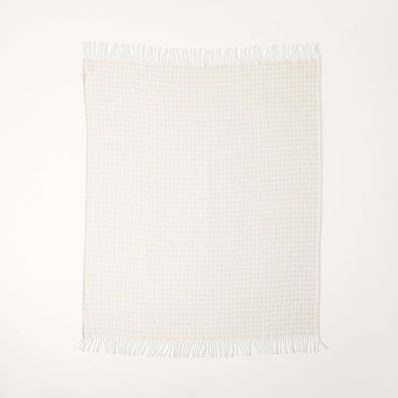 European Houndstooth Natural Throw