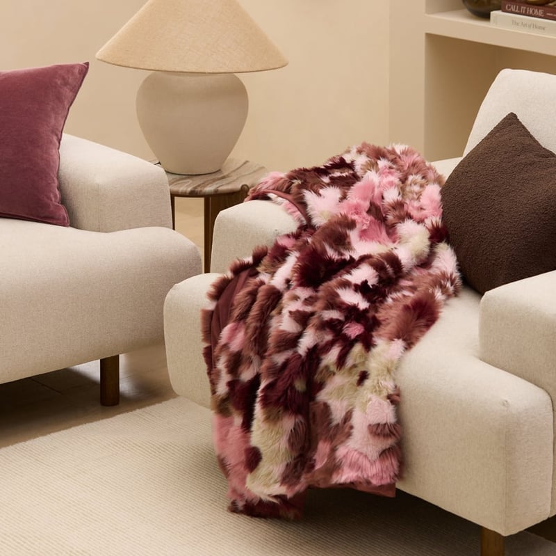 Adelaide Berries Floral Fur Throw