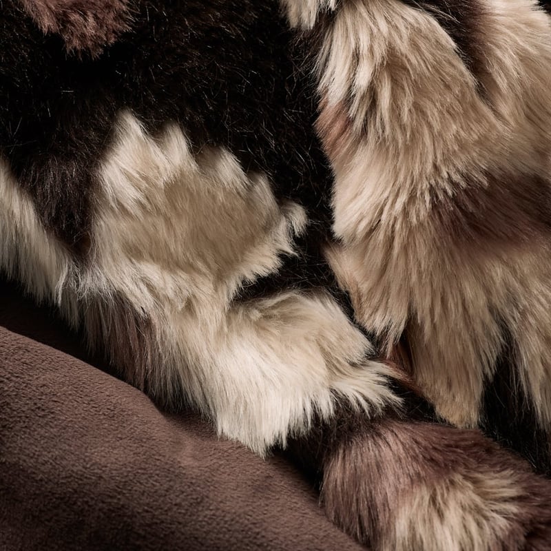 Adelaide Chocolate Floral Fur Throw