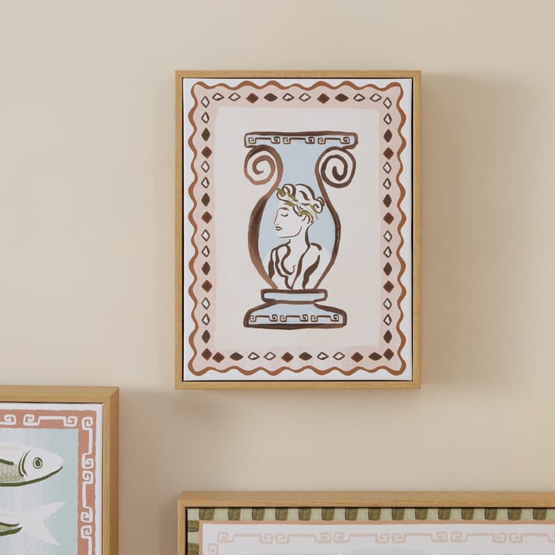 Kora Urn White Cotton Mache Canvas