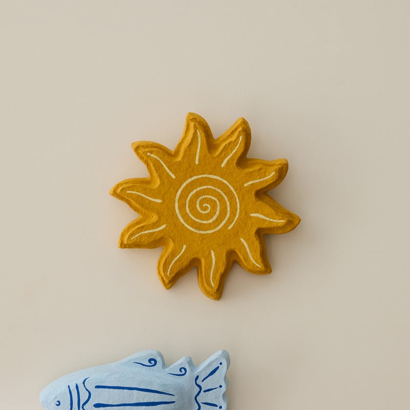  Sun Golden Spice Cotton Mache Wall Décor