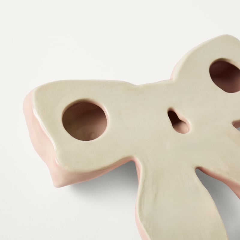 Coco Pink Bow Ceramic Wall Décor