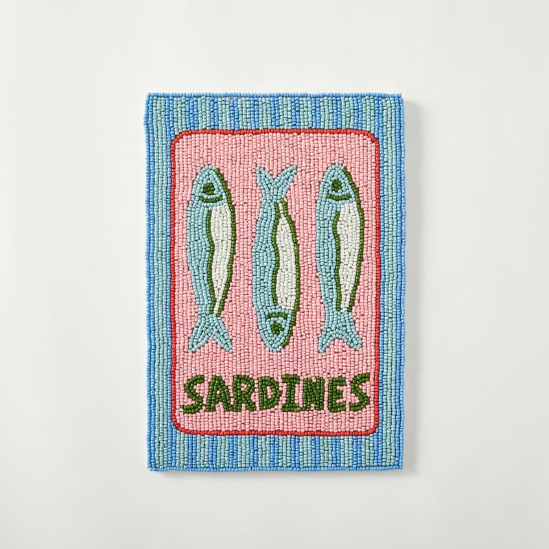 Sardines Pink Beaded Wall Art