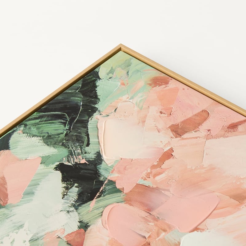 Oasis Shrub Green & Pink Multi-Direct Canvas