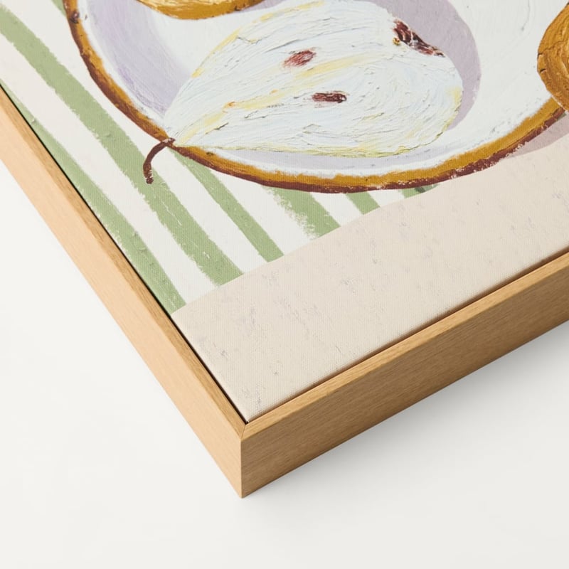 Fruit Bowl Pyrus Pears Natural & Green Square Canvas