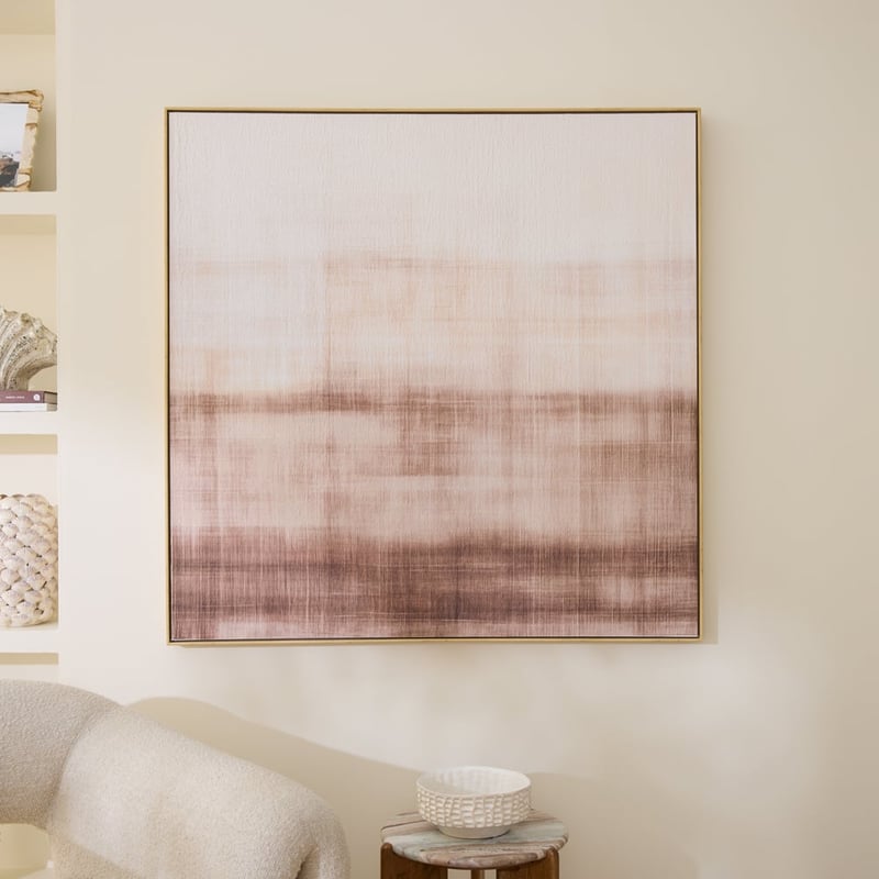 Linen Ombre Brown Square Canvas
