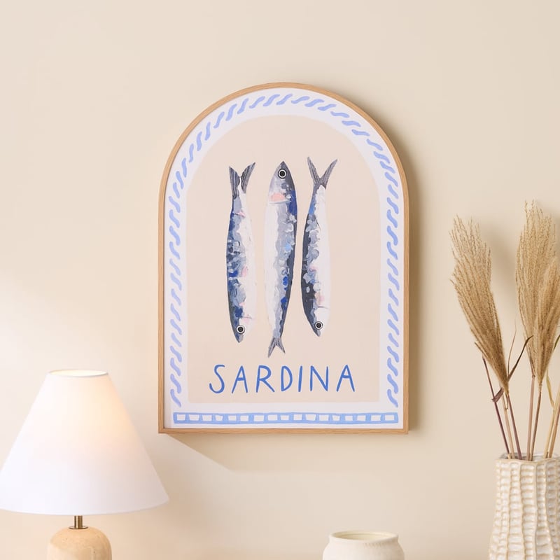 Seaside Sardina Blue & Natural Arch Wall Art