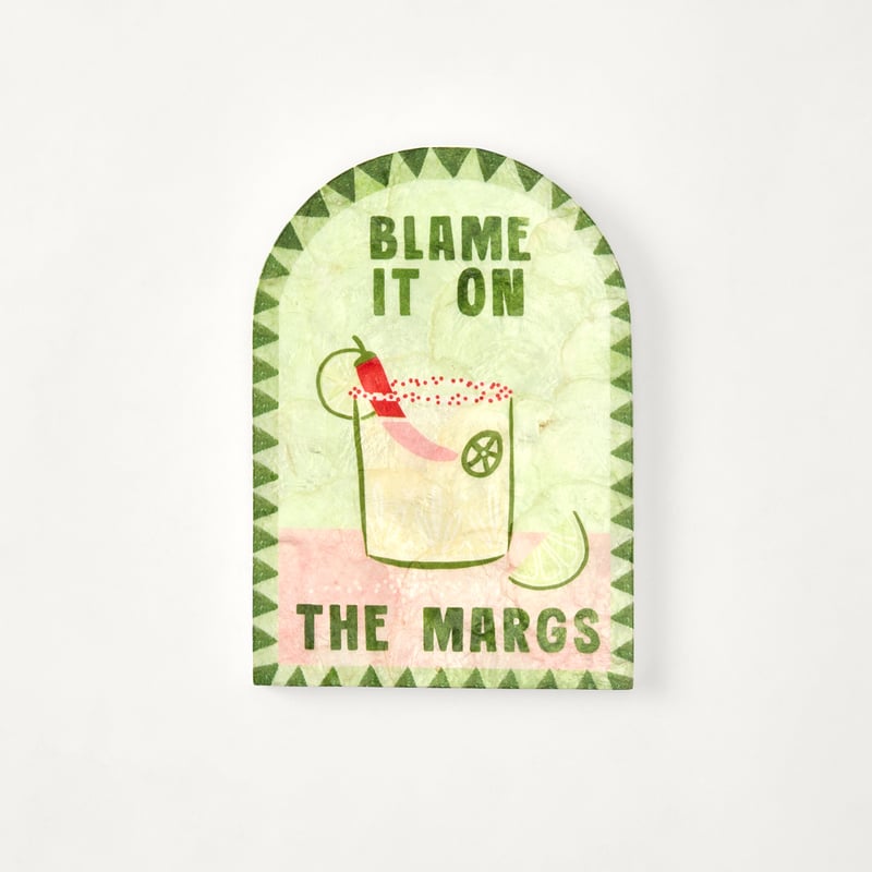 Blame It On The Margs Green Capiz Wall Art 