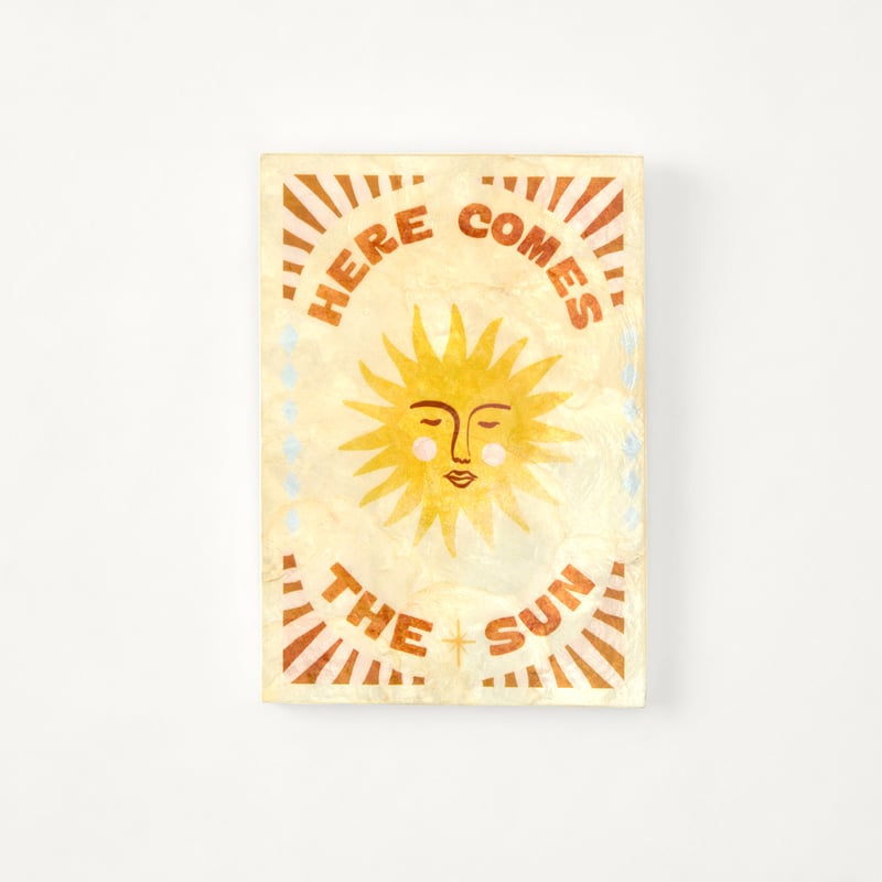 Here Comes The Sun Yellow Capiz Wall Art 