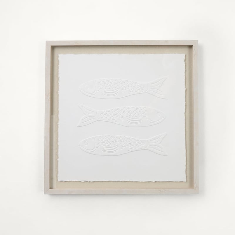 Impressa White Solara Fish Paper Wall Art
