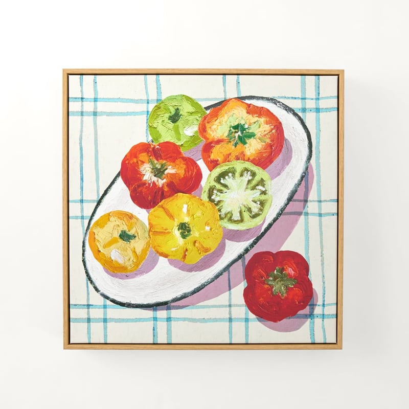 Fruit Bowl Blue Heirloom Tomatoes Square Canvas