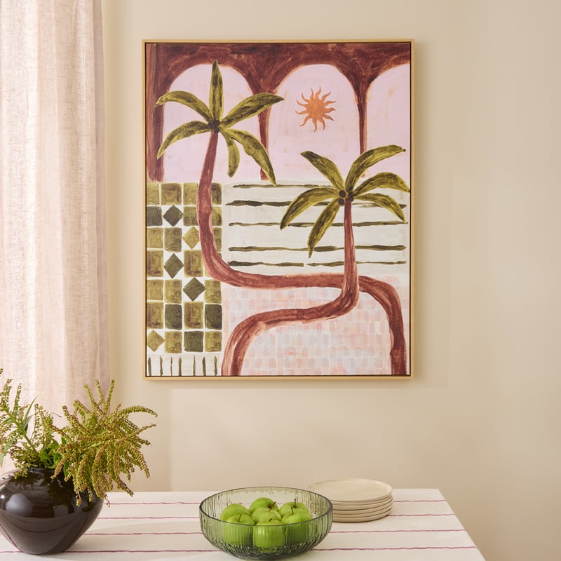 Solara Palm Chocolate & Green Canvas