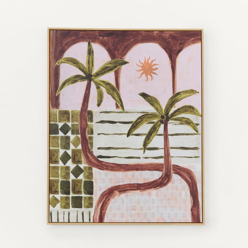 Solara Palm Chocolate & Green Canvas