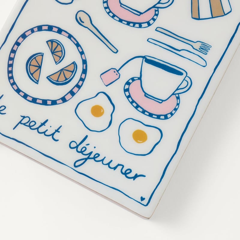 Petit Dejeuner Breakfast Portrait Timber Wall Art