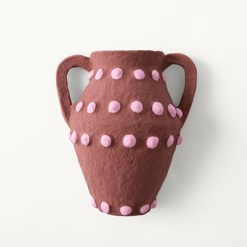  Urn Cherry Cotton Mache Wall Décor