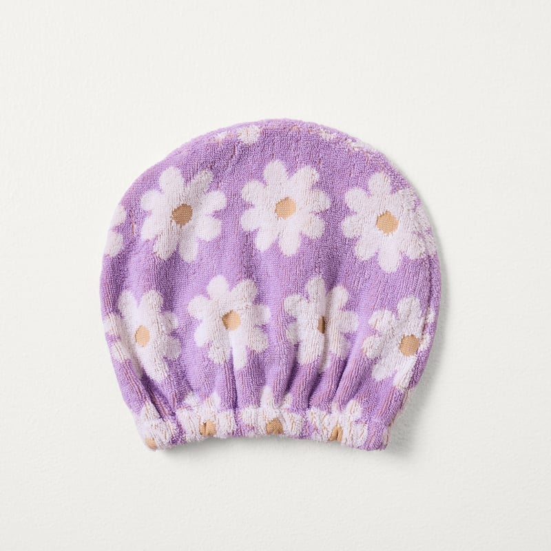 Daisy Floral Lilac Hair Towel