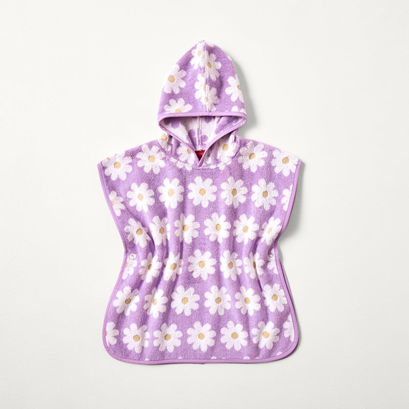 Daisy Floral Lilac Hooded Baby Bath Towel