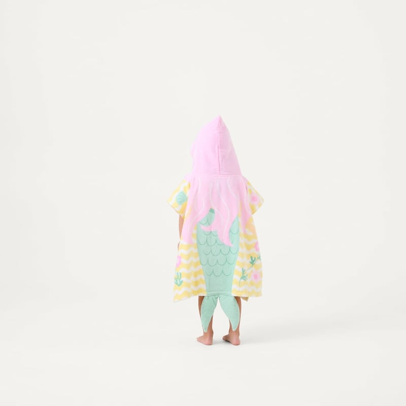 Mali Mermaid Character Pink Beach Hooded Towel