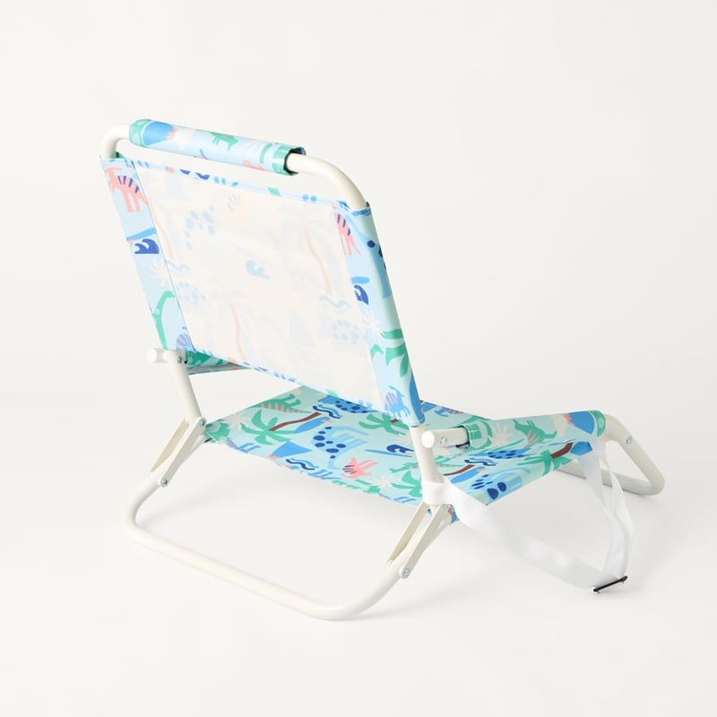 Dinosaur Paradise Blue Printed Beach Chair