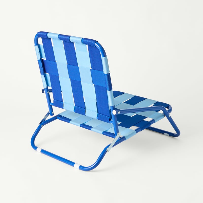Kids Blue Stripe Fold Out Beach Chair