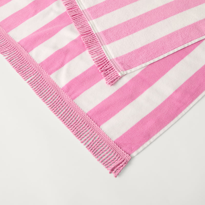 Pink Stripe Beach Towel