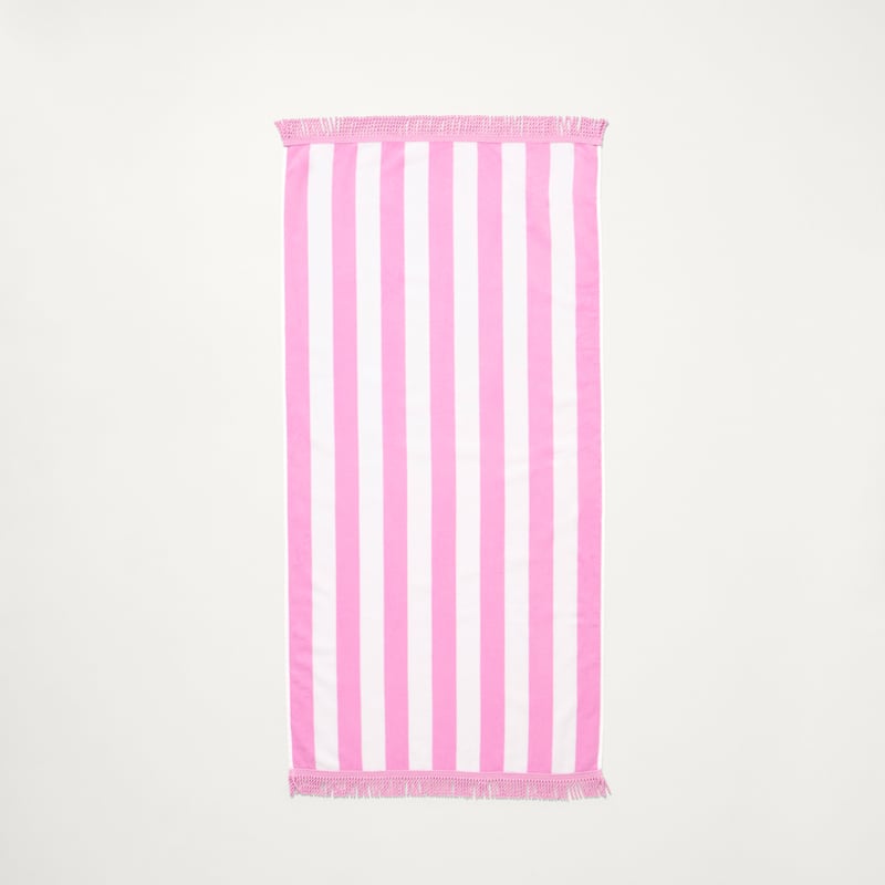 Pink Stripe Beach Towel