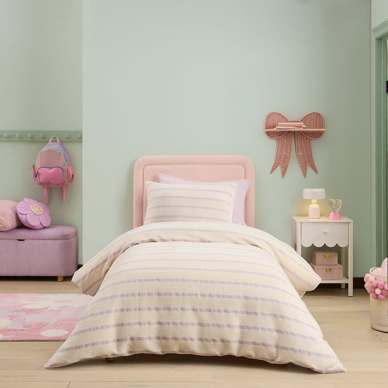 Violet Chenille Cream Quilted Quilt Cover Set