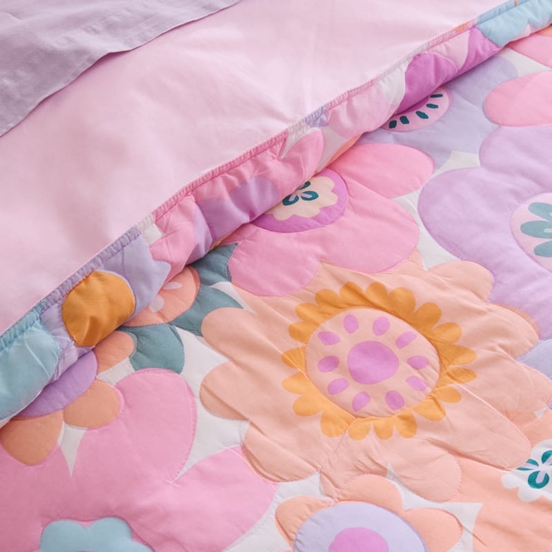Poppy Floral Quilted Quilt Cover Set